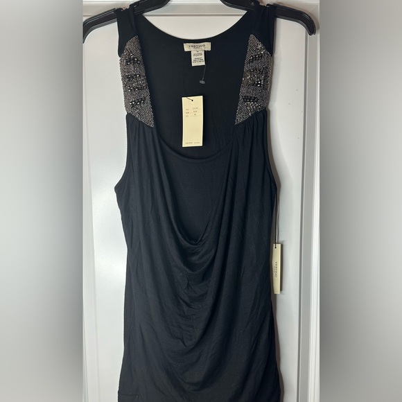 NWT Vertigo Paris sleeveless black tunic top scoop neck XL - Picture 3 of 6